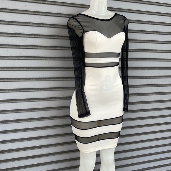 Codigo Lace Sheer Mesh Above Knee Dress Size S - Picture 4 of 7